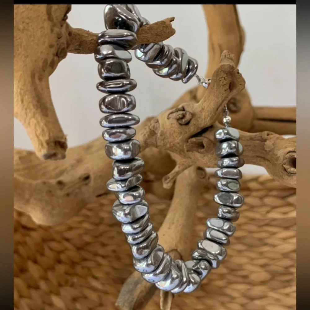 Sleek Titanium Nugget Bracelet